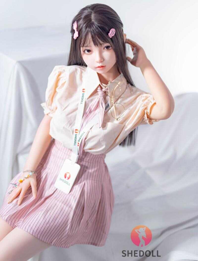 制服の眼鏡メイドスタッフ衣装 148cm - Dカップ ドール - ピンク リアルシリコン